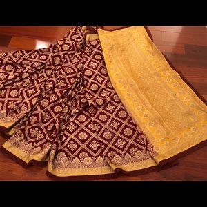 Pure Georgette banarasi saree with frills